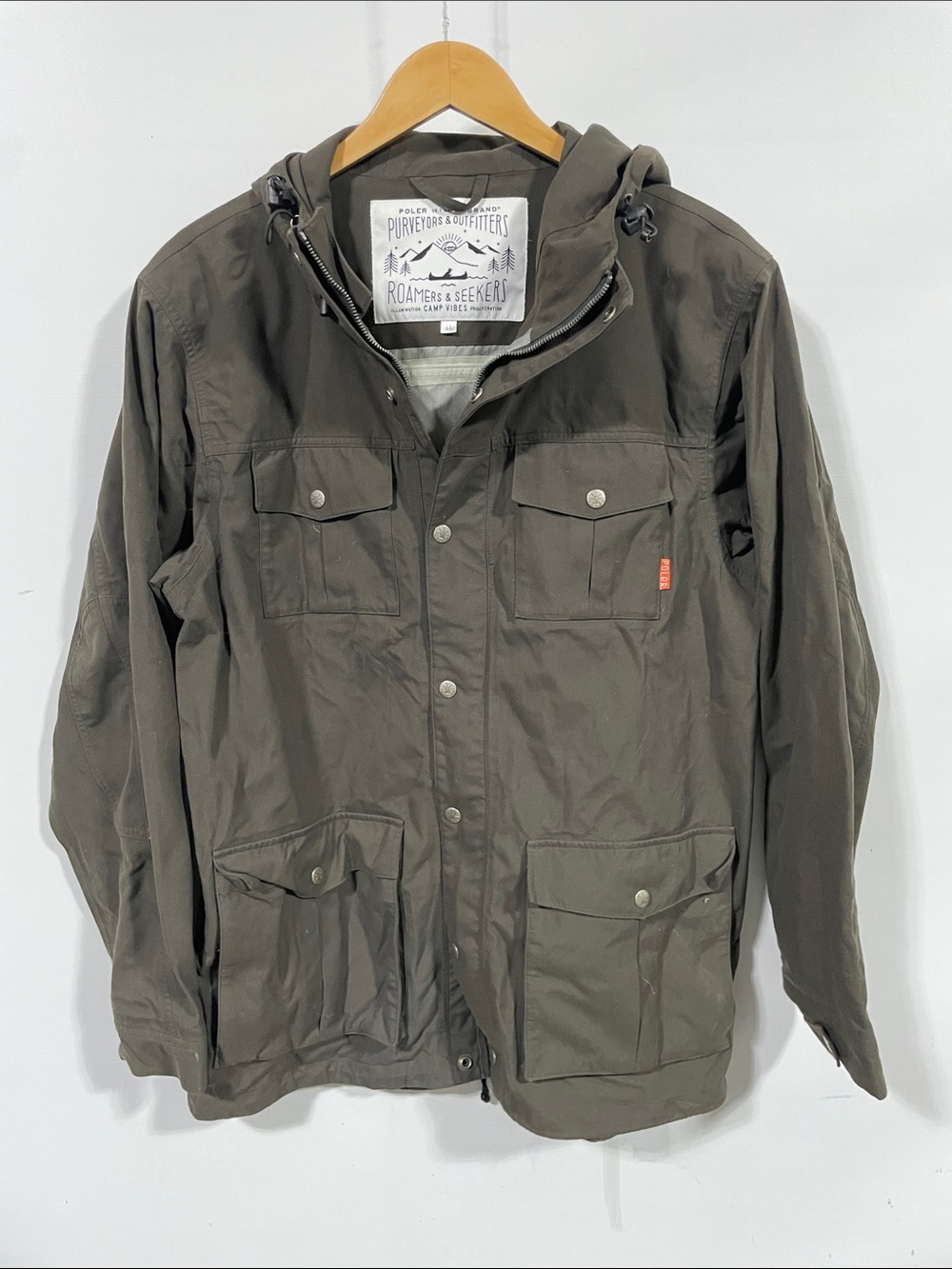 Poler Olive Green Hooded Field Jacket